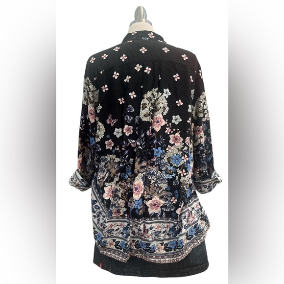 Floral Black Button Down Shirt - Picture 7 of 7